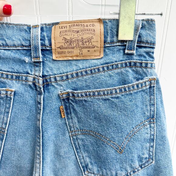 Levi’s Vintage Orange Tab High Rise Denim Shorts 90s Boyfriend Jean Cotton 26 - Picture 4 of 9